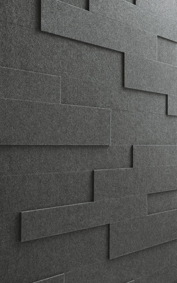 Velto paviršiaus sieninė panelė Quartz grey felt 4503